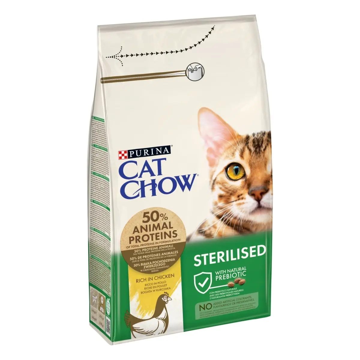 PURINA Cat Chow Sterilised, Pui, hrana uscata pentru pisici sterilizate, 1.5kg