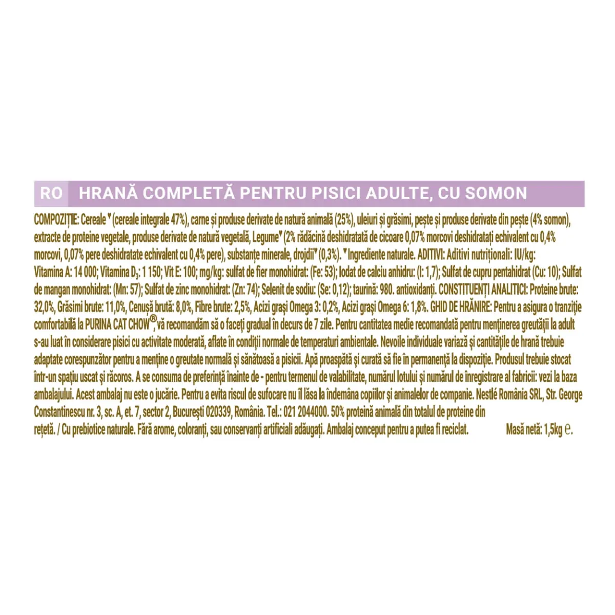 PURINA Cat Chow Sensitive, Somon, hrana uscata pentru pisici, sensibilitati digestive, 1.5kg - Image 3