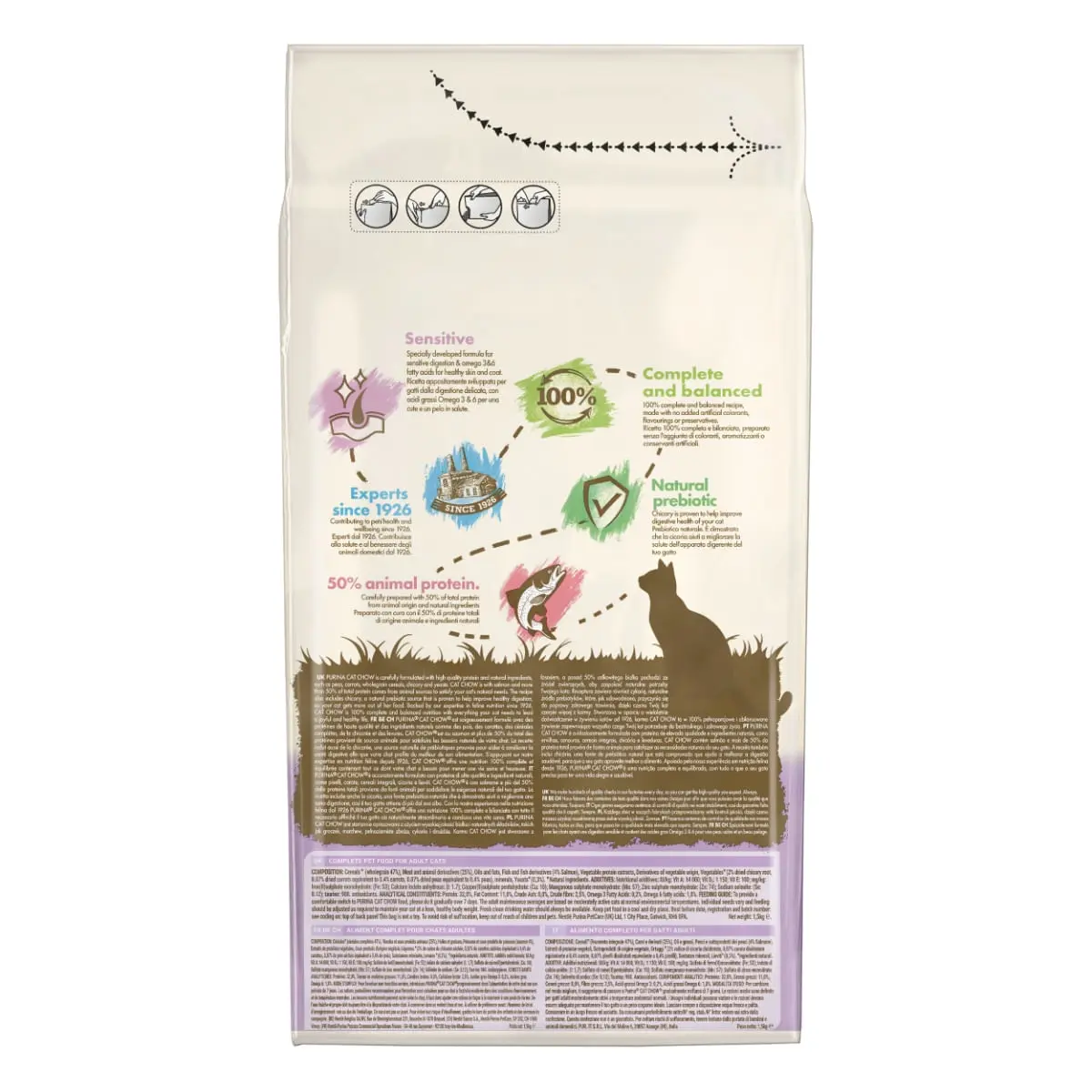 PURINA Cat Chow Sensitive, Somon, hrana uscata pentru pisici, sensibilitati digestive, 1.5kg - Image 4