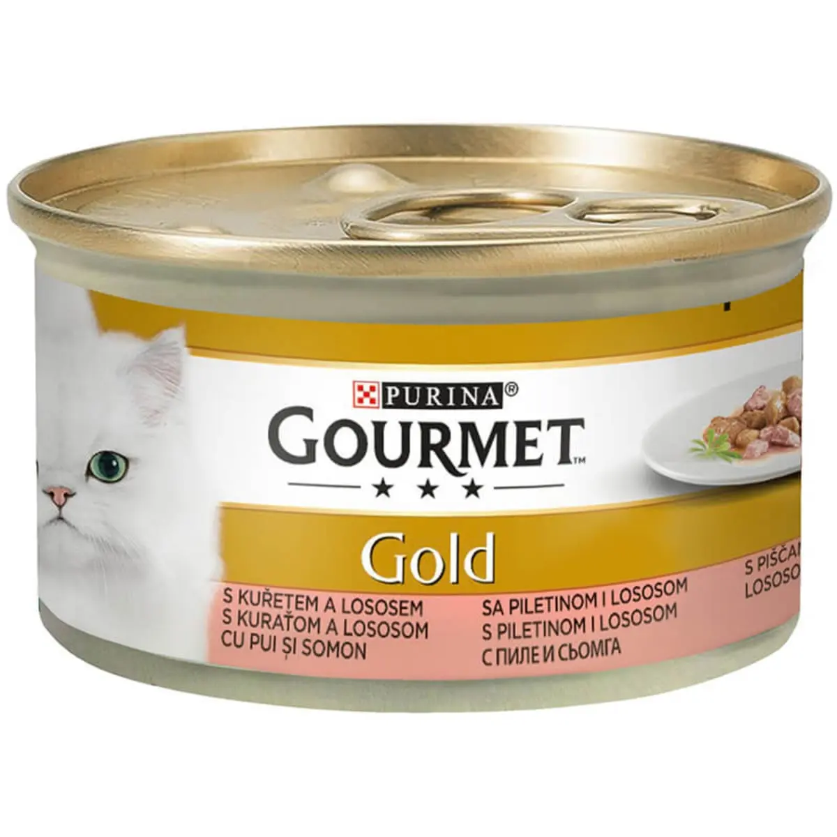 PURINA Gourmet Gold, Pui si Somon, conserva hrana umeda pisici, (bucati in sos), 85g - Image 2