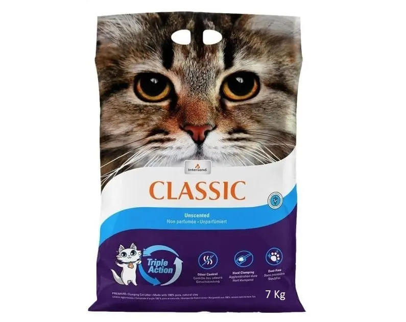 EXTREME CLASSIC Intersand, neparfumat, asternut igienic pisici, granule, bentonita, aglomerant, fara praf, 7kg