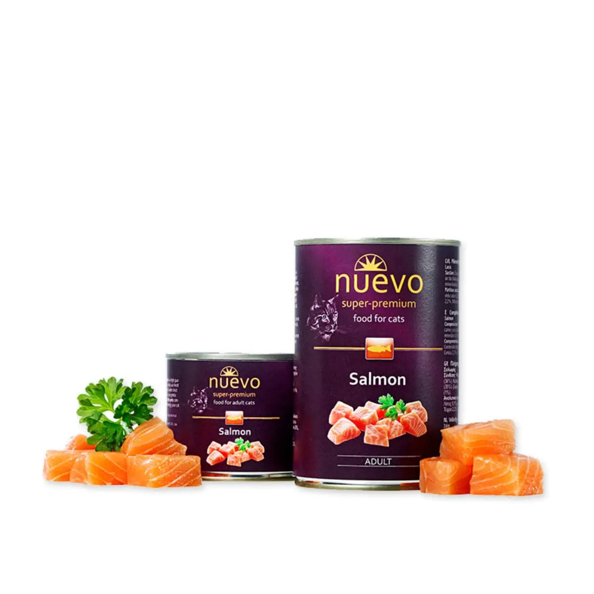 NUEVO, Somon, conserva hrana umeda fara cereale pisici, (pate), 400g - Image 2