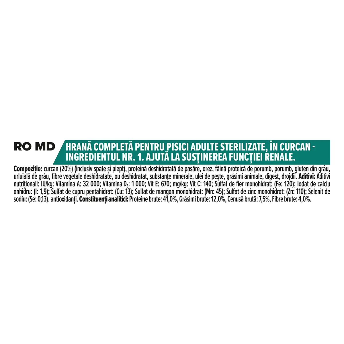 PURINA Pro Plan Sterilised OptiRenal, Curcan, hrana uscata pisici sterilizate, 10kg - Image 4