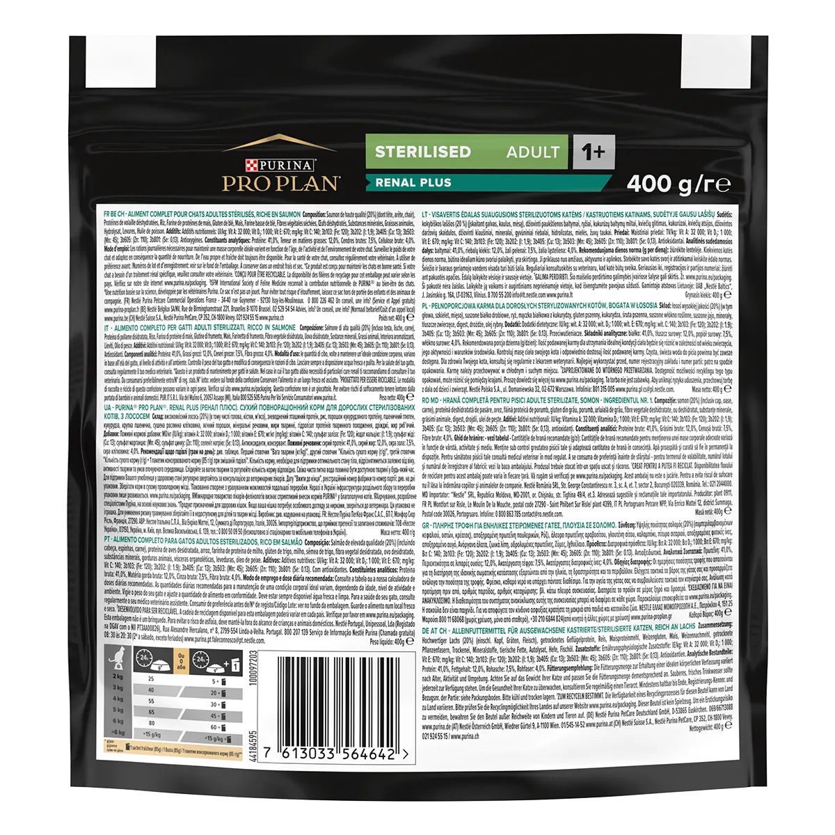 PURINA Pro Plan Sterilised OptiRenal, Somon, hrana uscata pisici sterilizate, 400g - Image 4