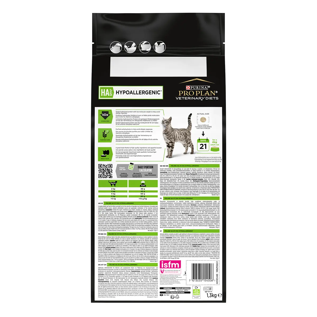PURINA Pro Plan Veterinary Diets Hypoallergenic, dieta veterinara pisici, hrana uscata, afectiuni digestive si dermatologice, 1.3kg - Image 4