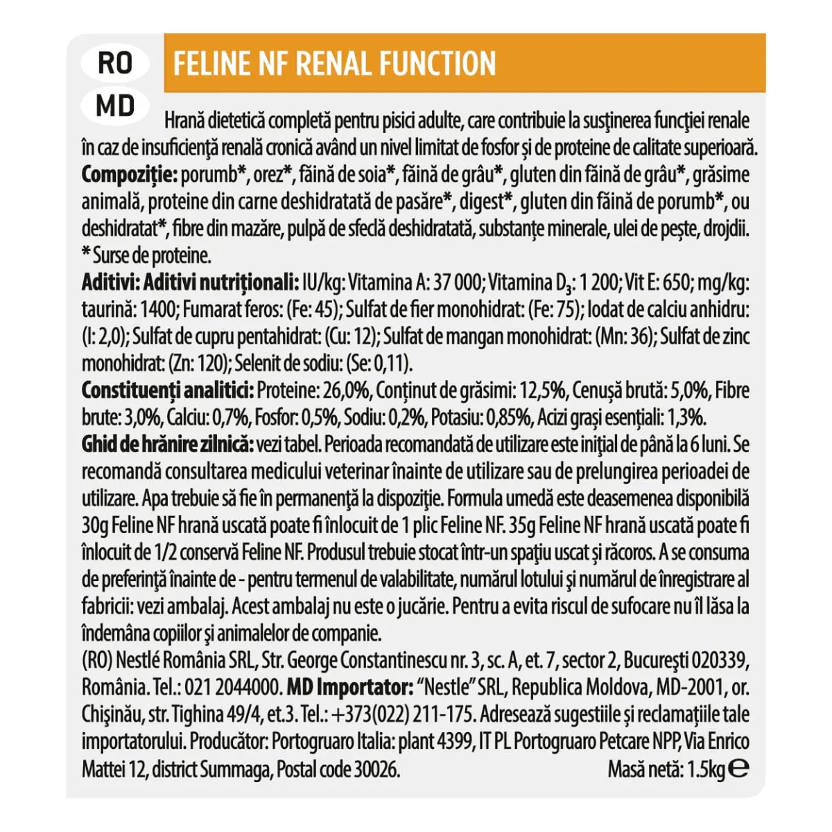 PURINA Pro Plan Veterinary Diets Renal Function, dieta veterinara pisici, hrana uscata, afectiuni renale PURINA Pro Plan Veterinary Diets Early Care Renal Function, dieta veterinara pisici, hrana uscata, afectiuni renale, 1.5kg - Image 5