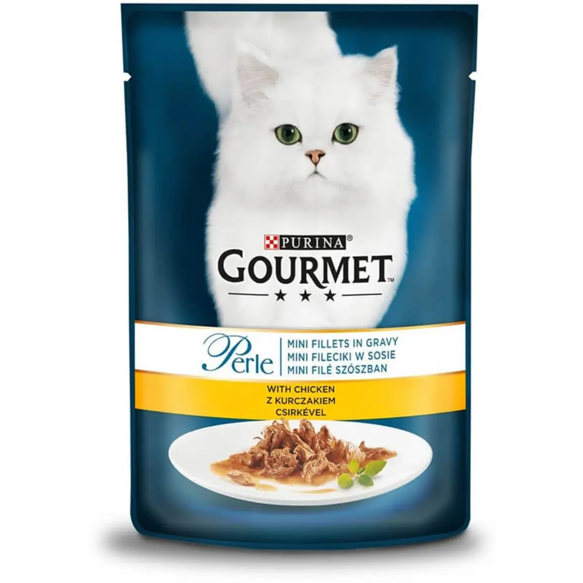 PURINA Gourmet Perle, Pui, plic hrana umeda pisici, (in sos), 85g