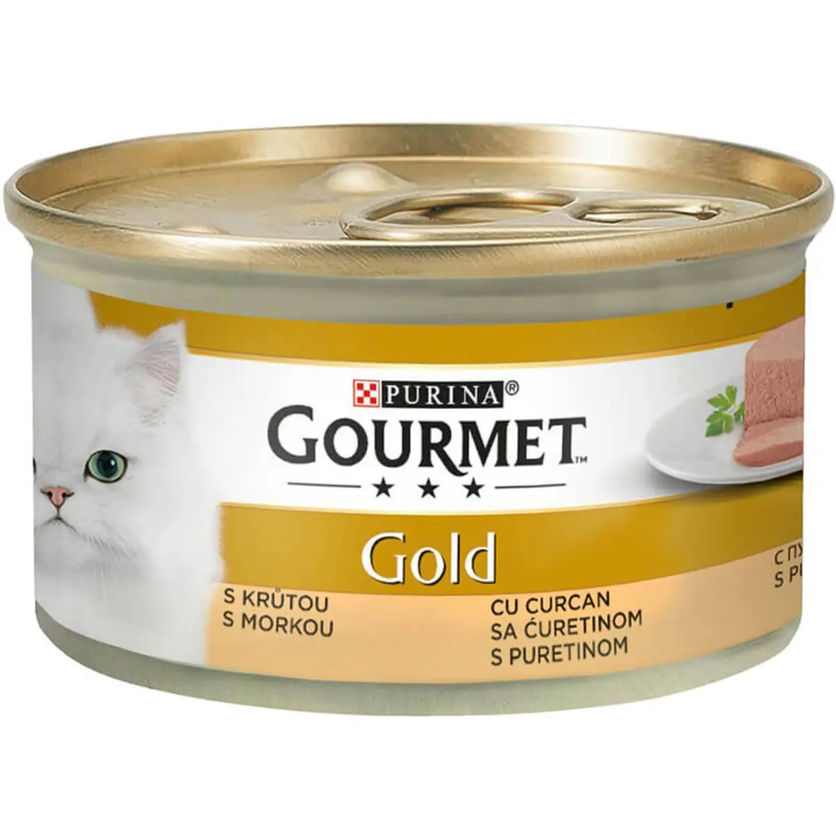 PURINA Gourmet Gold Mousse, Curcan, conserva hrana umeda pisici, (pate), 85g