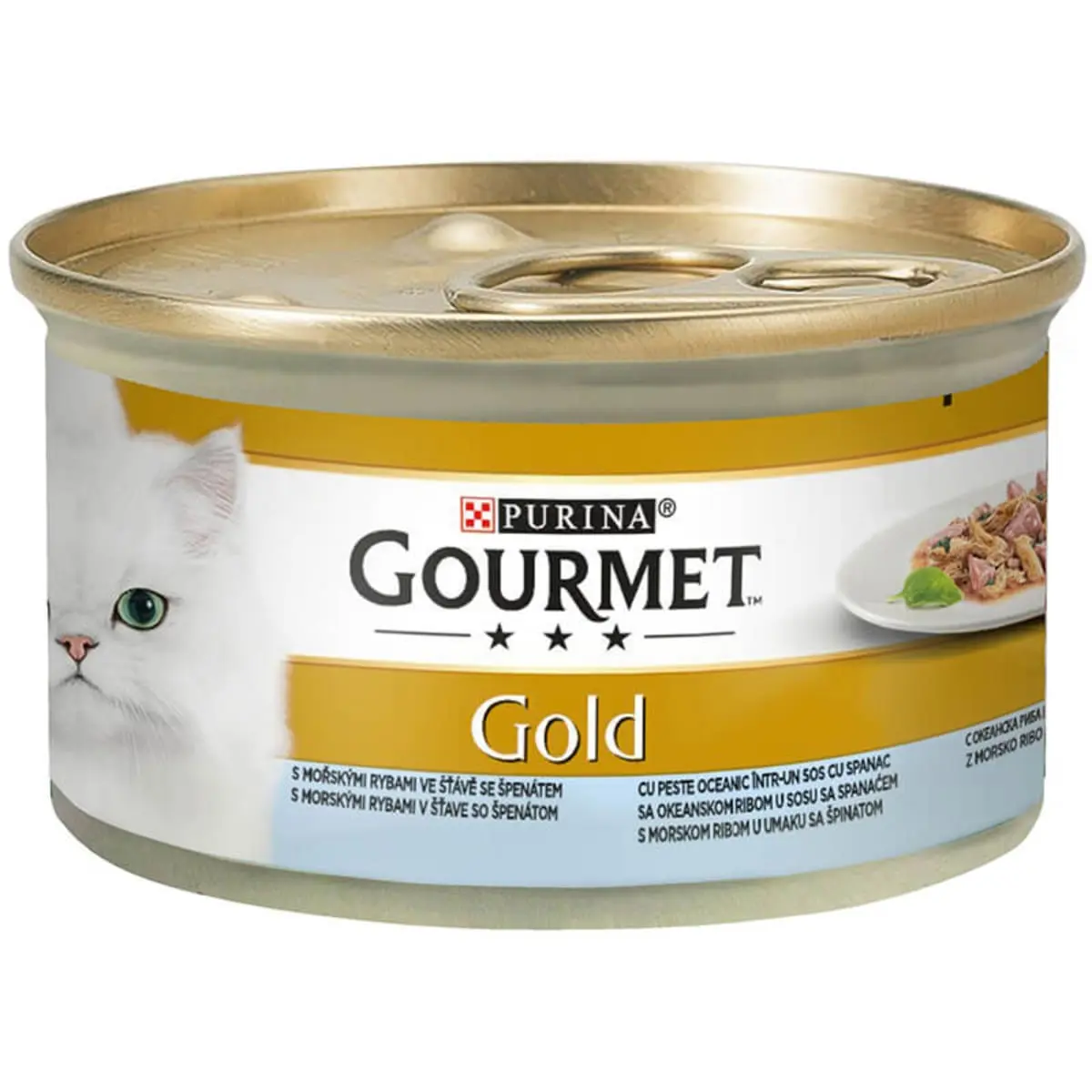 PURINA Gourmet Gold Double Pleasure, Peste oceanic cu Spanac, conserva hrana umeda pisici, (in sos), 85g - Image 3