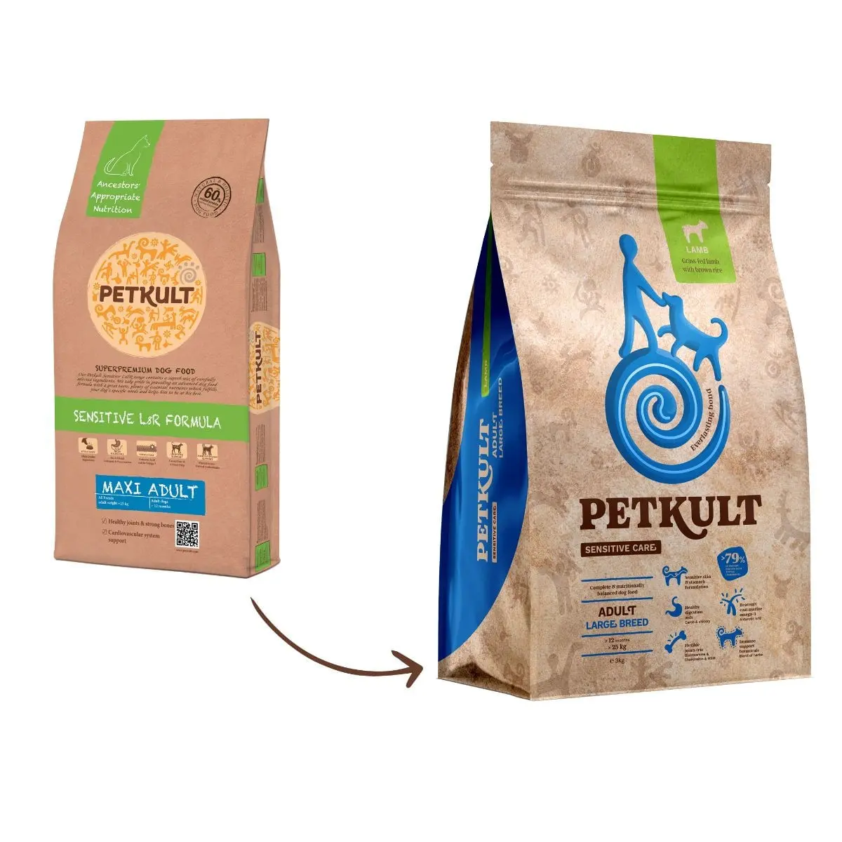 PETKULT Sensitive Care Adult Large Breed, L-XL, Miel si orez brun, hrana uscata caini, alergii, 12kg