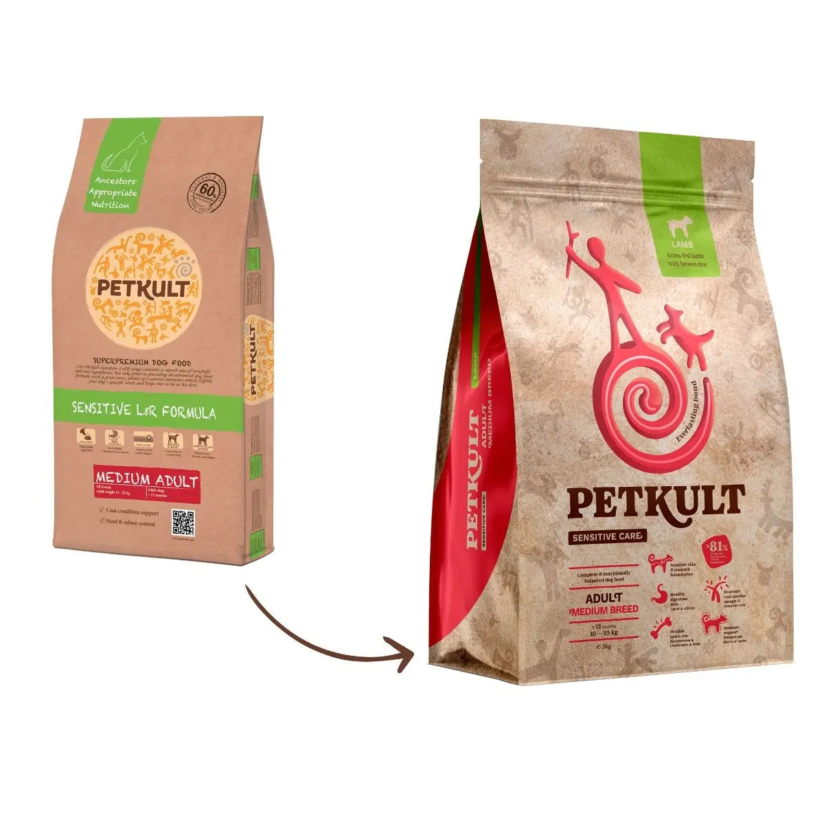 PETKULT Sensitive Care Adult Medium Breed, M, Miel si orez brun, hrana uscata caini, alergii, 12kg - Image 2