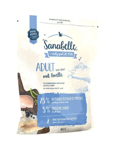 SANABELLE Adult, Pastrav si Afine, hrana uscata pisici Sanabelle Adult cu Pastrav, 400 g - Image 2