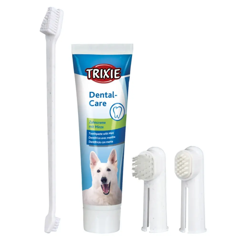 TRIXIE, set periuta si pasta de dinti caini, anti-tartru, 1buc