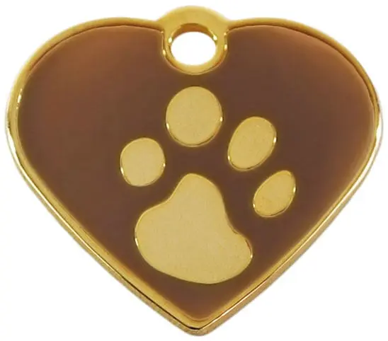 Medalion Imarc Aluminiu Inima Labute, Auriu / Maro, Masura S - Gravare Gratuita - Image 2