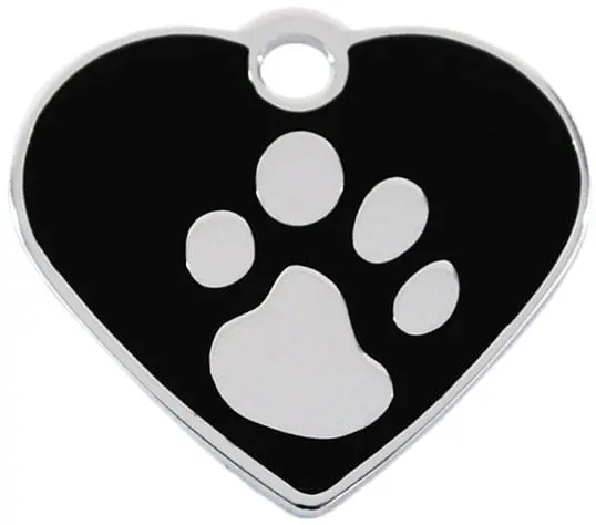 Medalion Inima Labute, Argintiu / Negru, Masura S - Gravare Gratuita