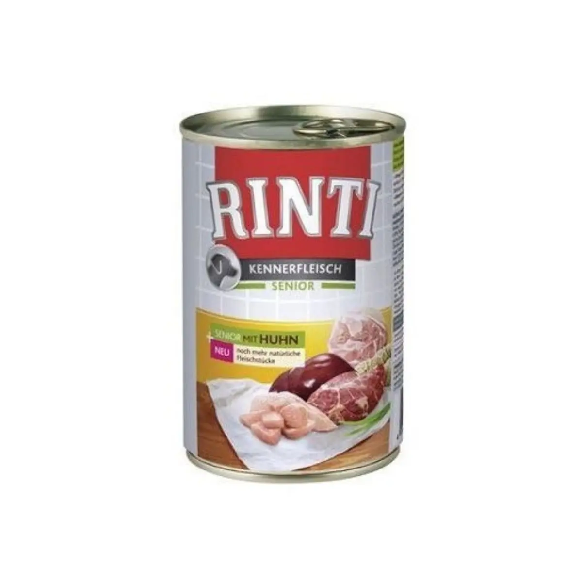 RINTI Senior, XS-XL, Pui, conserva hrana umeda fara cereale caini senior, (in suc propriu), 400g