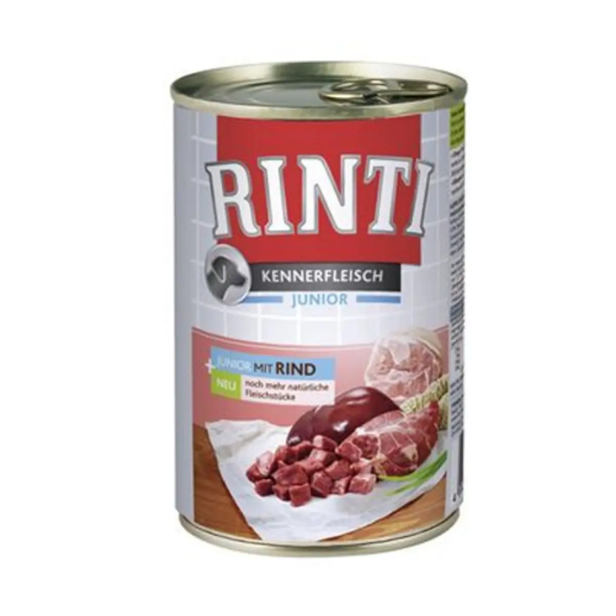 RINTI Junior, XS-XL, Vita, conserva hrana umeda fara cereale caini junior, (in suc propriu), 400g