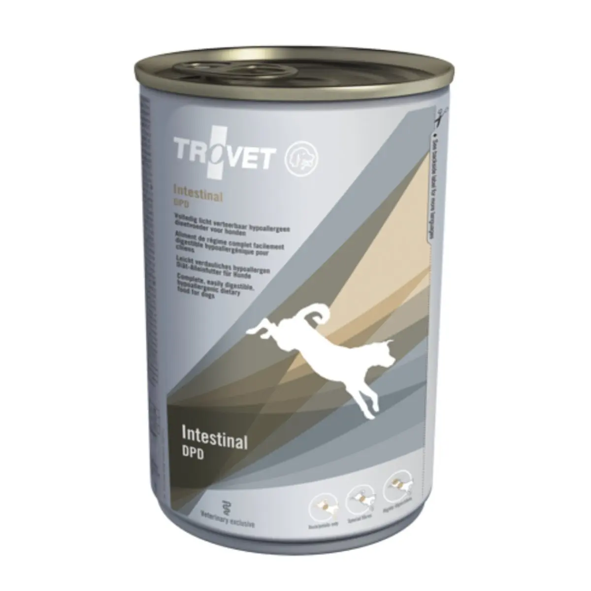 TROVET Dog Intestinal DPD, Rata, dieta veterinara caini, conserva hrana umeda, afectiuni intestinale, (pate), 400g
