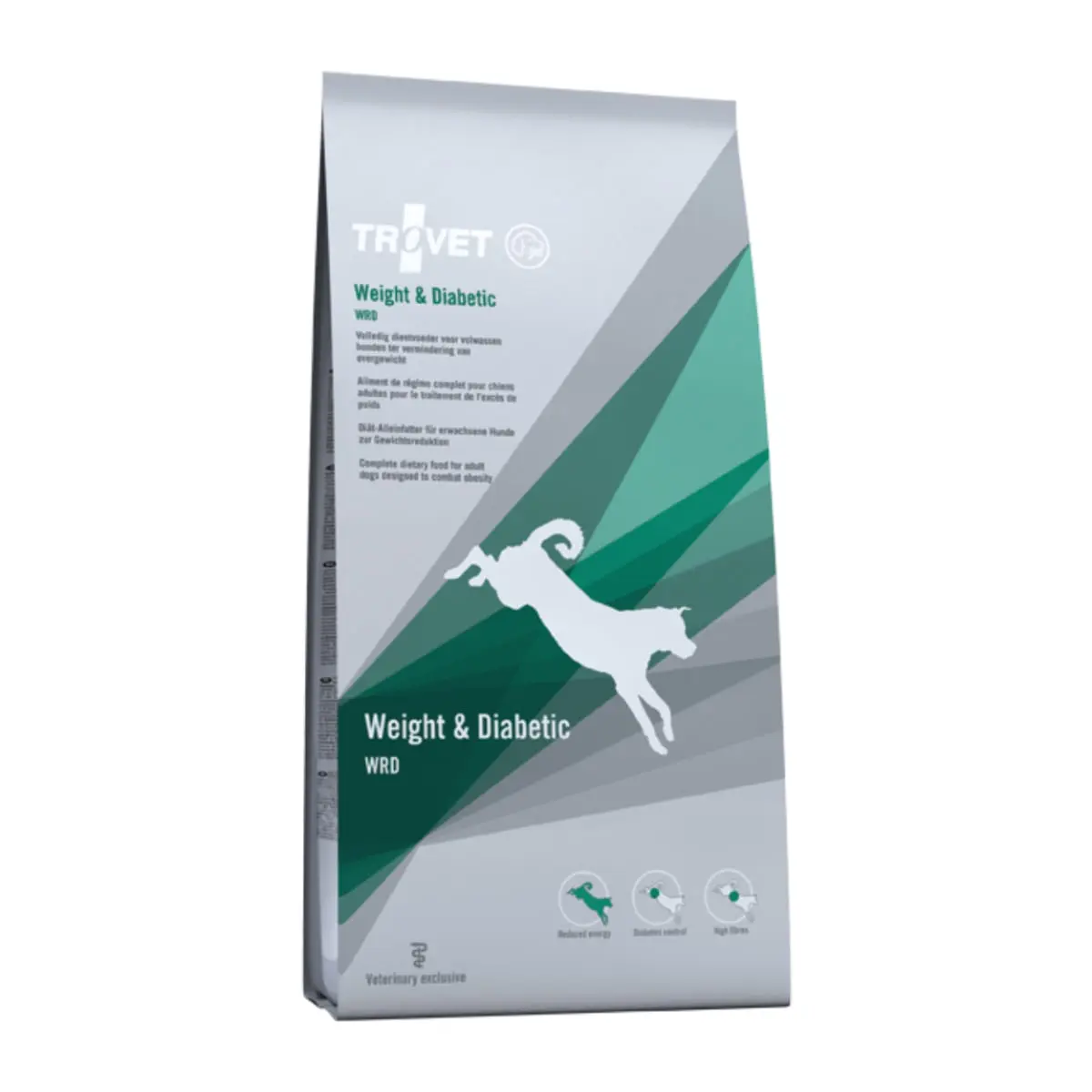 TROVET Dog Weight & Diabetic WRD, dieta veterinara caini, hrana uscata, afectiuni metabolice (obezitate si diabet), 12.5 kg - Image 2