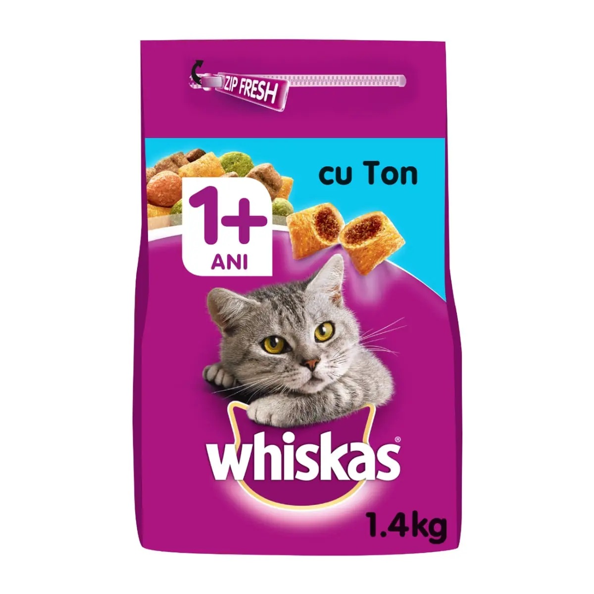 WHISKAS Adult, Ton, hrana uscata pisici, 1.4kg - Image 2