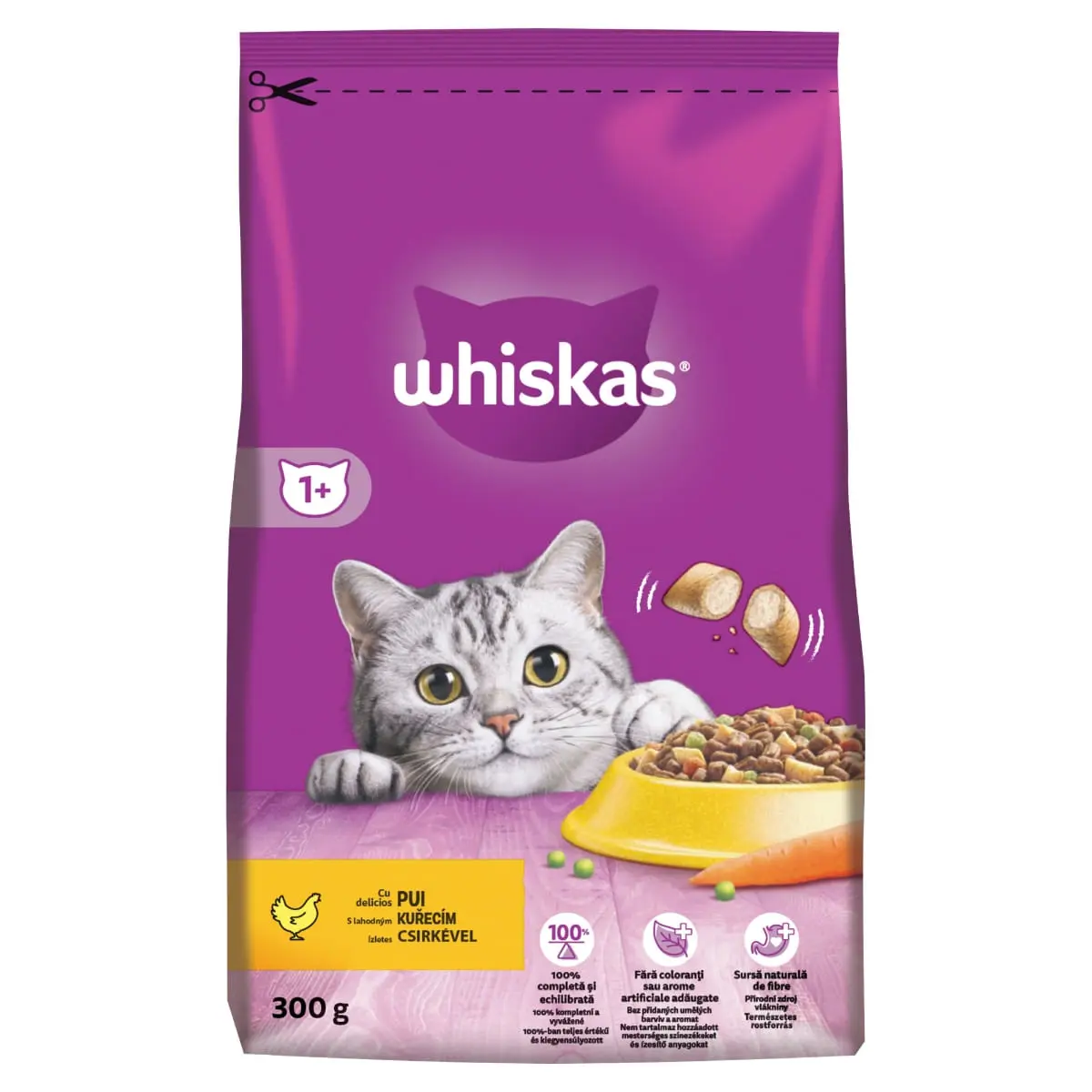 WHISKAS Adult, Pui, hrana uscata pisici, 300g - Image 4