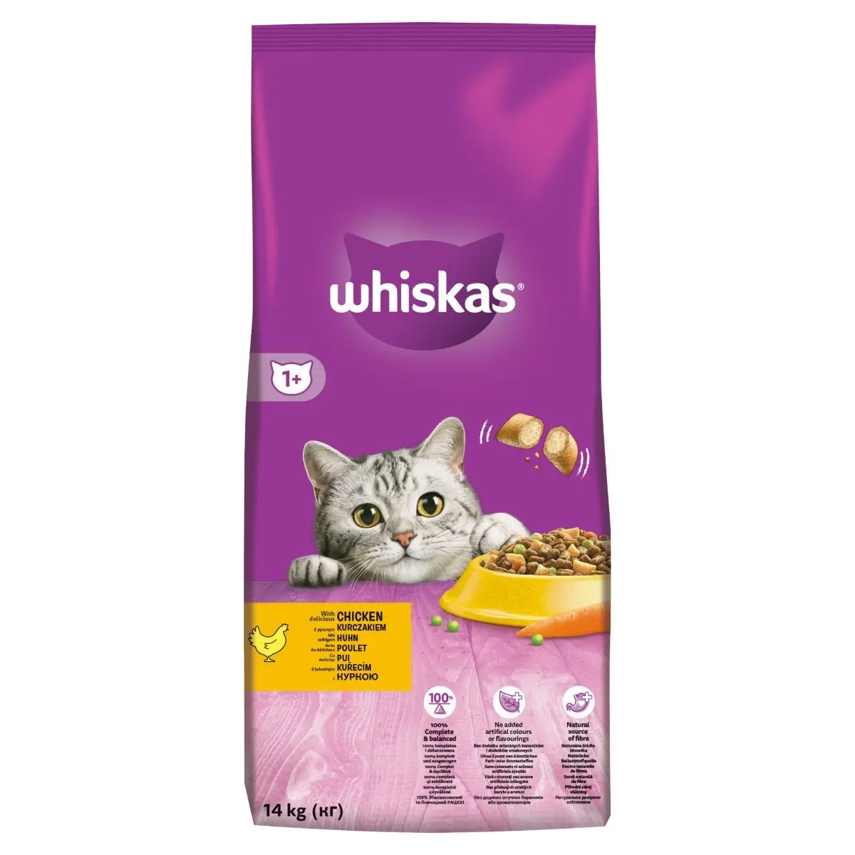 WHISKAS Adult, Pui, hrana uscata pisici, 14kg - Image 5