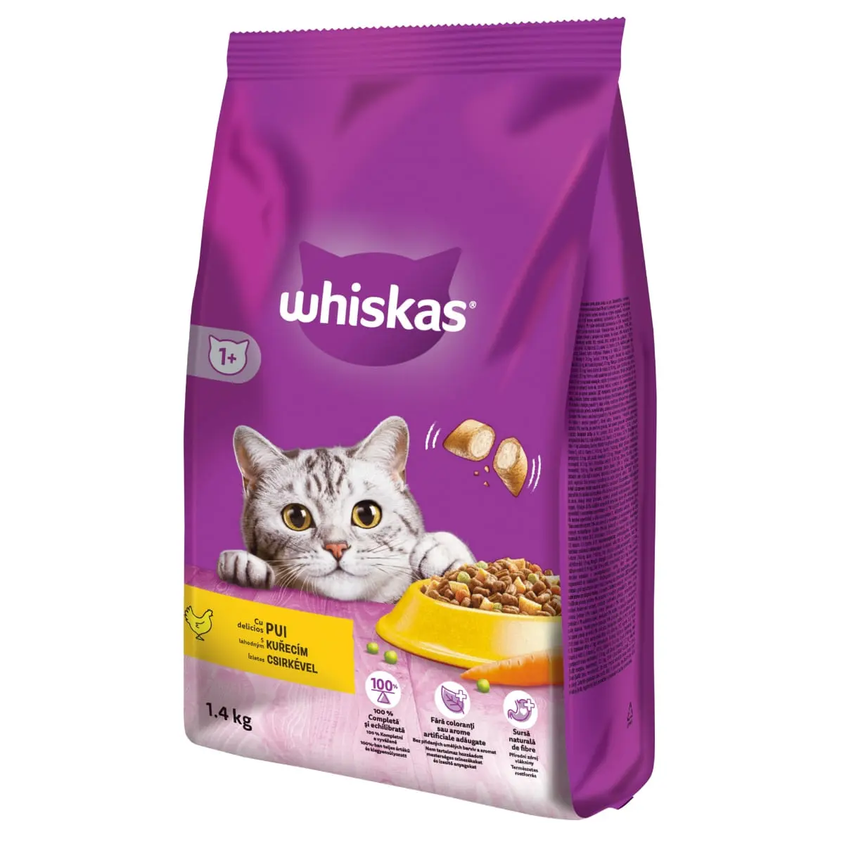 WHISKAS Adult, Pui, hrana uscata pisici, 1.4kg - Image 3