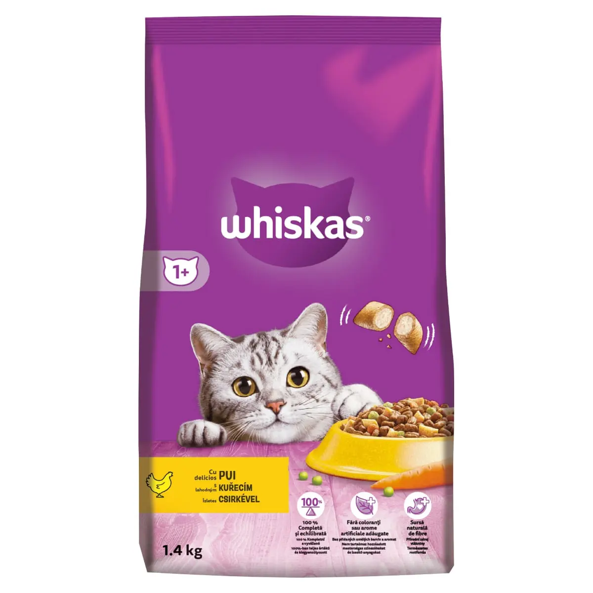 WHISKAS Adult, Pui, hrana uscata pisici, 1.4kg - Image 4