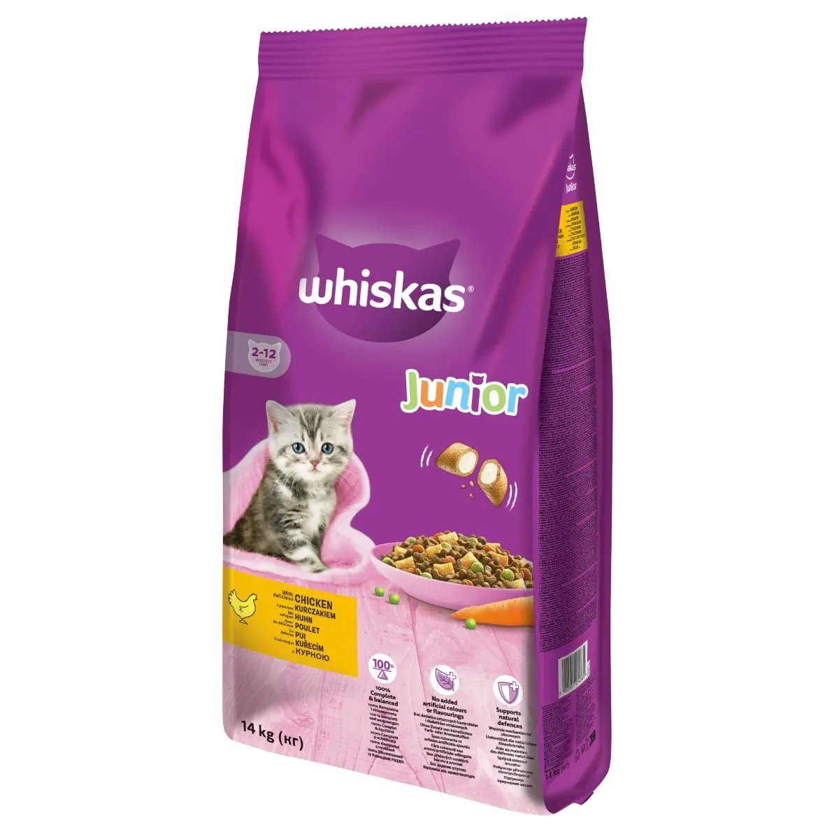 WHISKAS Junior, Pui, hrana uscata pisici junior, 14kg - Image 2