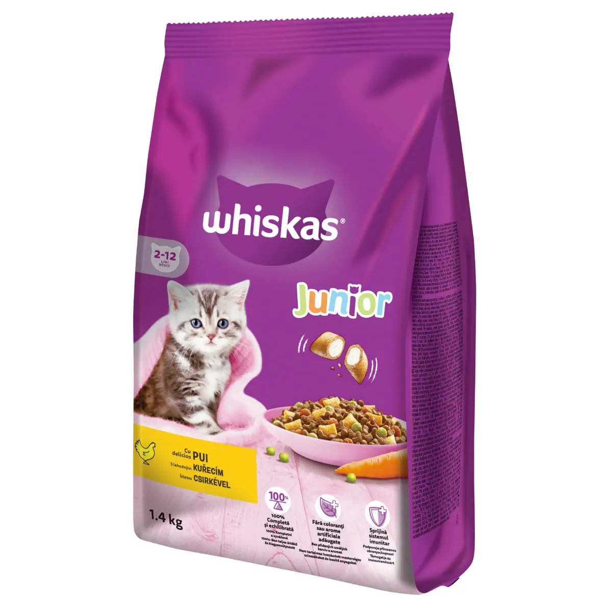 WHISKAS Junior, Pui, hrana uscata pisici junior, 1.4kg - Image 3