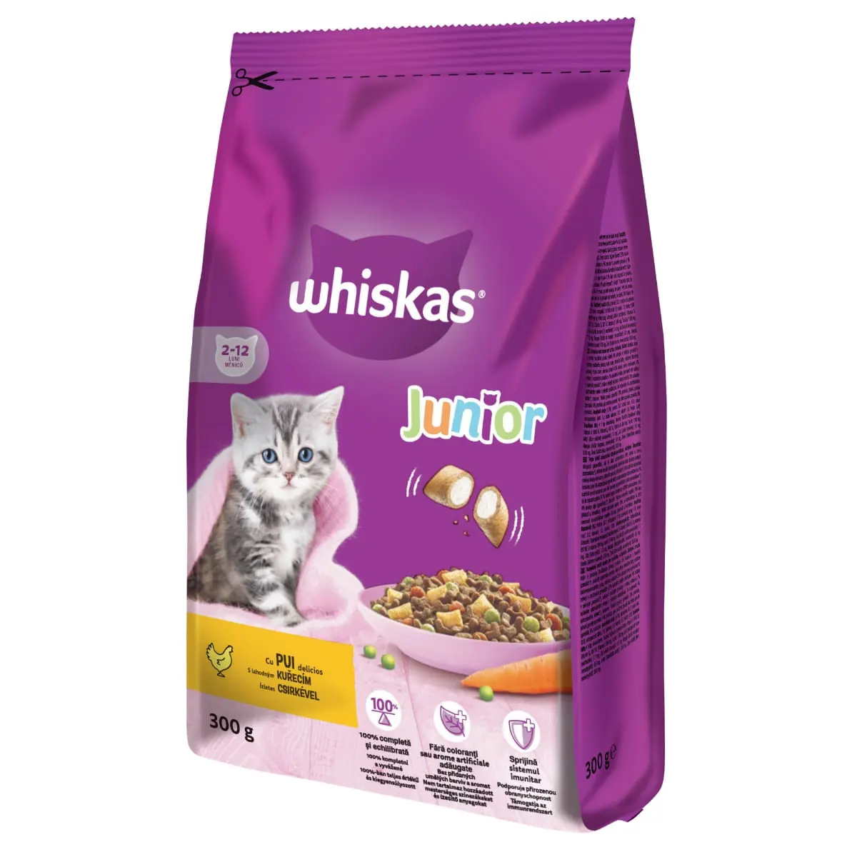 WHISKAS Junior, Pui, hrana uscata pisici junior, 300g - Image 6