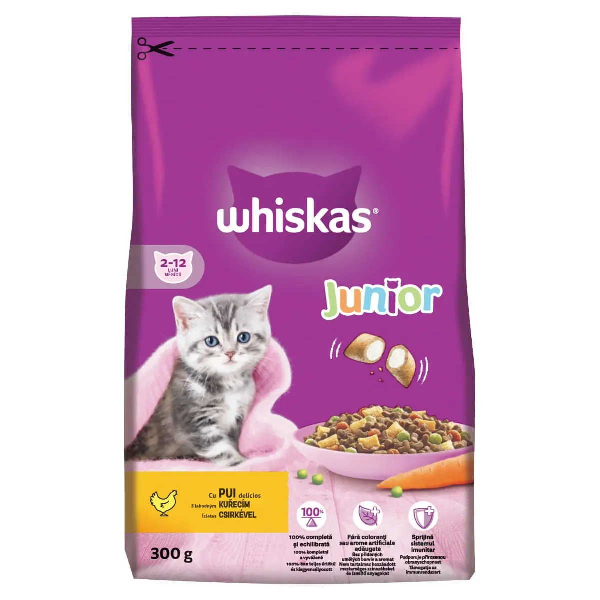 WHISKAS Junior, Pui, hrana uscata pisici junior, 300g - Image 9