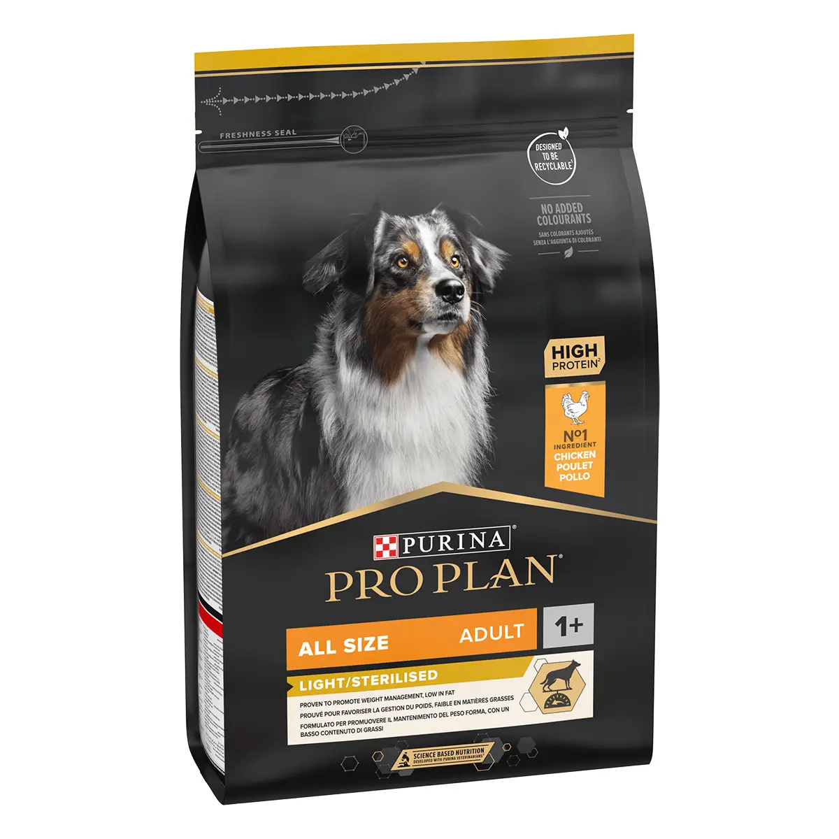 PURINA Pro Plan Light/Sterilised Adult S-XL, Pui, hrana uscata caini sterilizati, 3kg