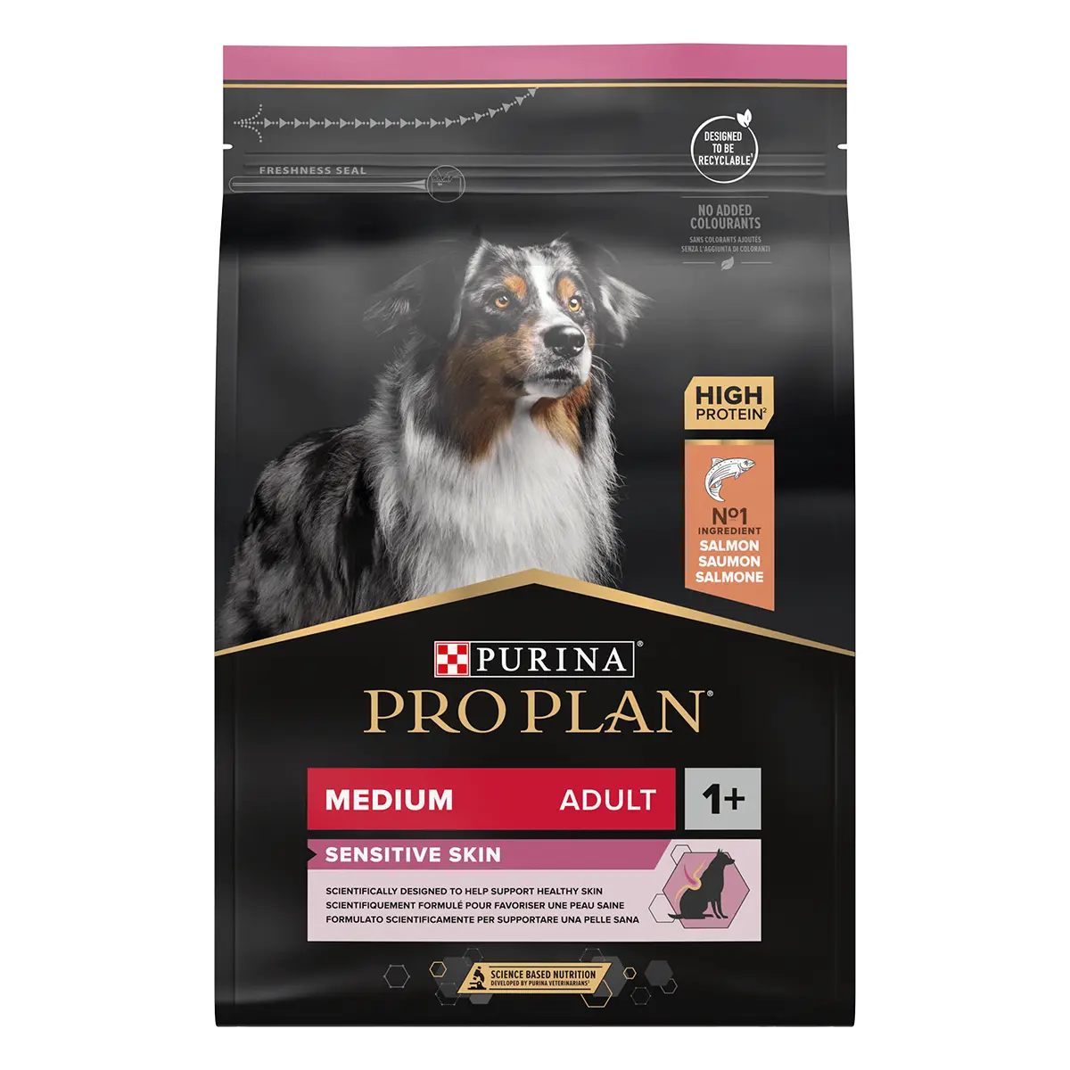 PURINA Pro Plan Sensitive Skin Adult M, Somon, hrana uscata caini, piele si blana, 3kg - Image 6