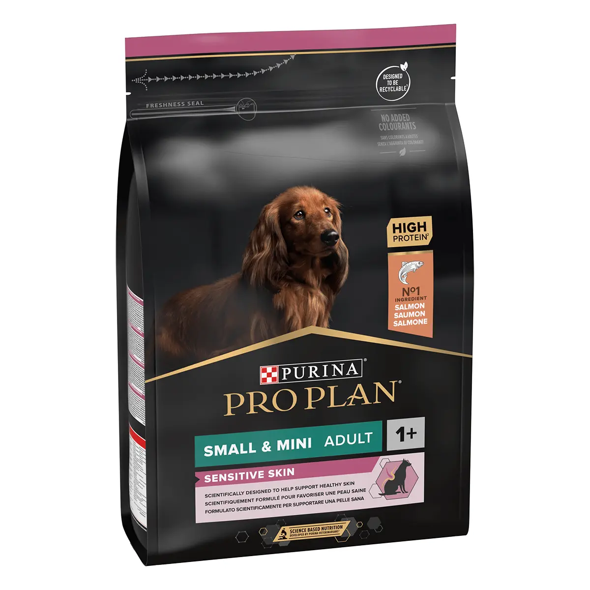 PURINA Pro Plan Sensitive Skin Adult S, Somon, hrana uscata caini, piele si blana, 3kg