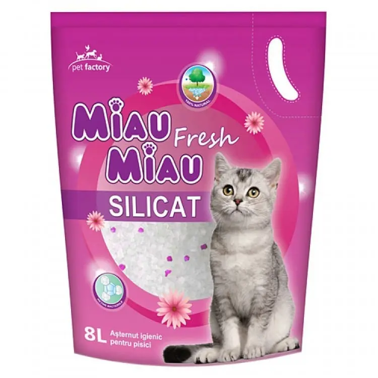 MIAU MIAU, Fresh, asternut igienic pisici, granule, silicat, neaglomerant, neutralizare mirosuri, 8l - Image 2