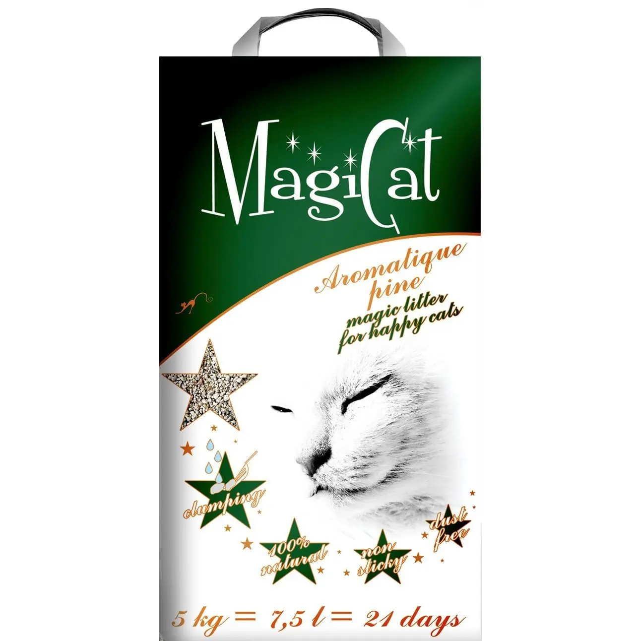 MAGICAT, Pin, asternut igienic pisici, granule, bentonita, aglomerant, neutralizare mirosuri, 5kg