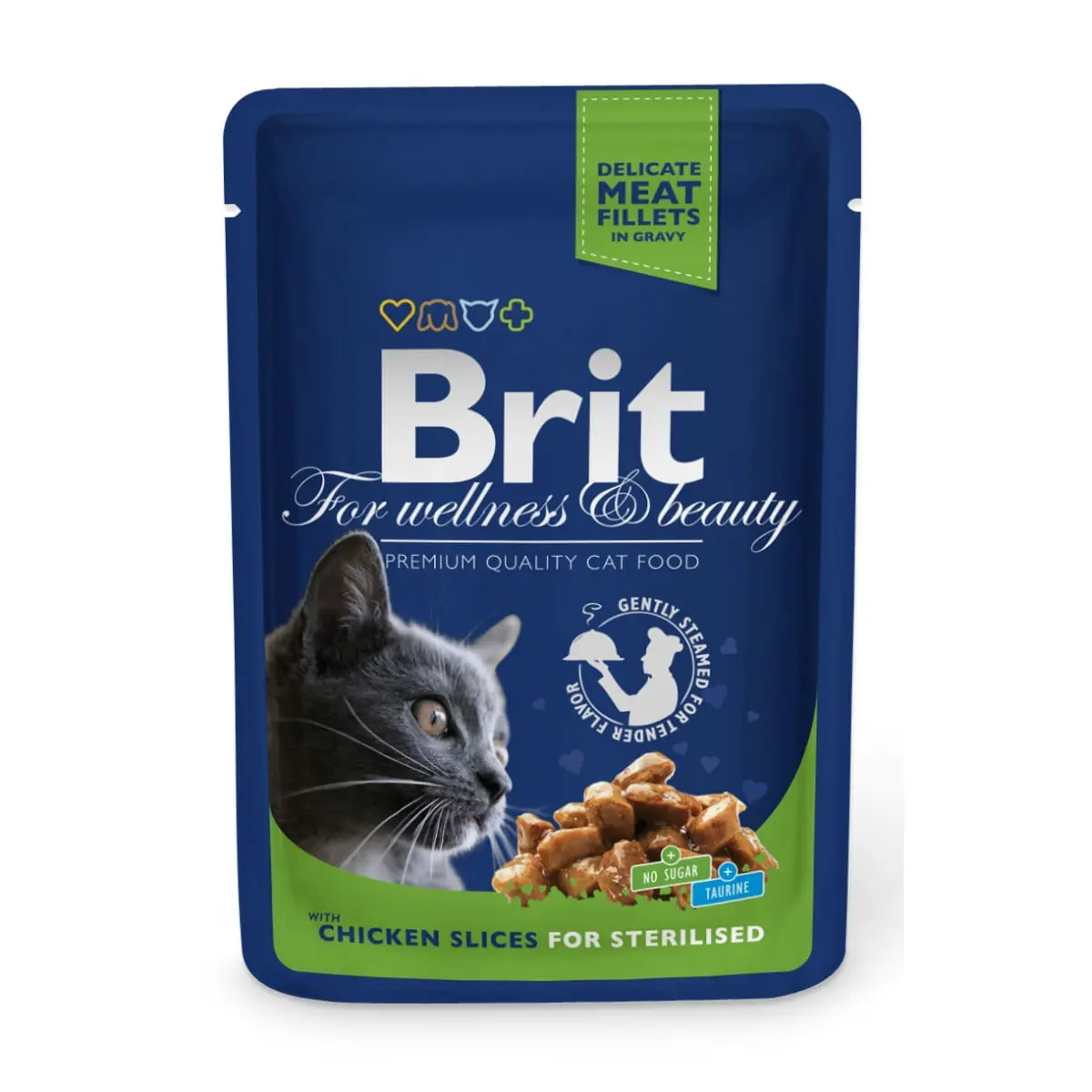BRIT Premium Sterilised, Pui, plic hrana umeda pisici sterilizate, (in sos), 100g