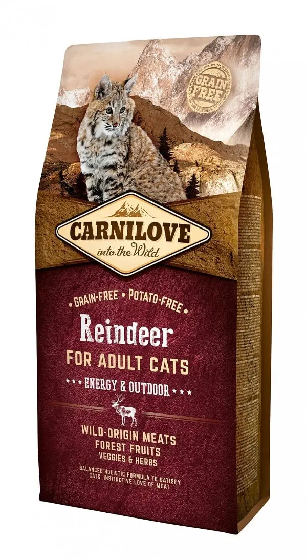 CARNILOVE Energy & Outdoor, Ren, hrana uscata fara cereale pisici de exterior si activitate intensa, 6kg - Image 2