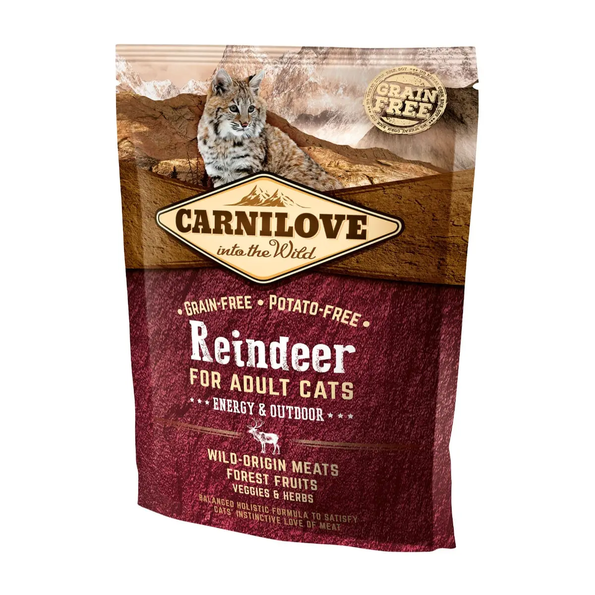 CARNILOVE Energy & Outdoor, Ren, hrana uscata fara cereale pisici de exterior si activitate intensa, 400g - Image 2