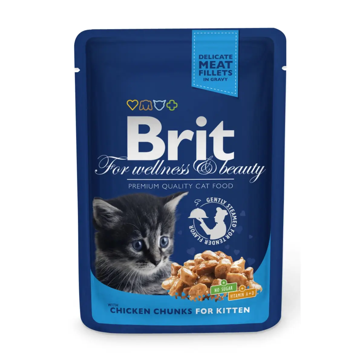 BRIT Premium Kitten, Pui, plic hrana umeda pisici junior, (in sos), 100g