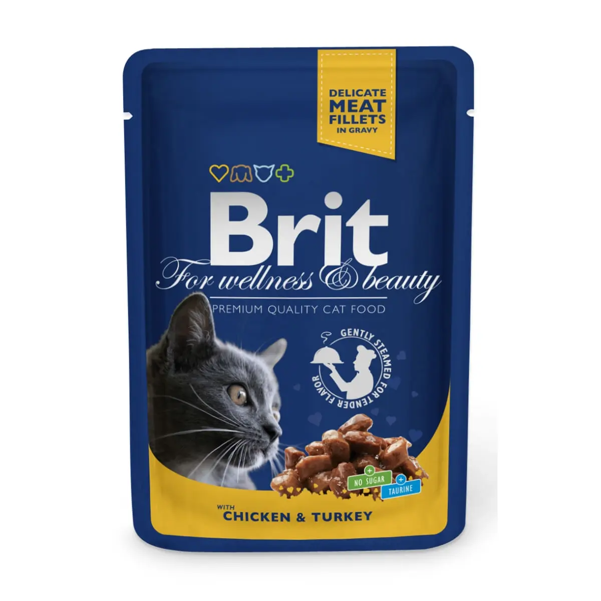 BRIT Premium, Pui si Curcan, plic hrana umeda pisici, (in sos), 100g - Image 2