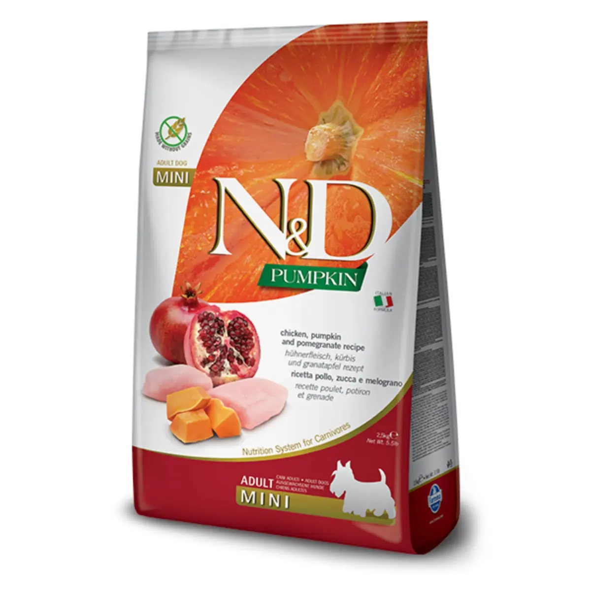 N&D Pumpkin Adult Mini, XS-S, Pui si Rodie, hrana uscata fara cereale caini, 7kg - Image 2