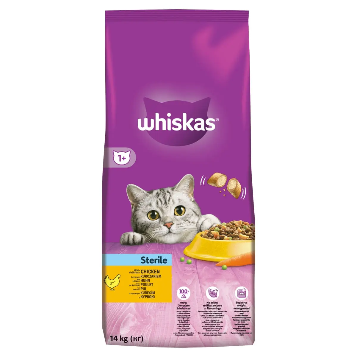 WHISKAS Adult Sterile, Pui, hrana uscata pisici sterilizate, 14kg - Image 11
