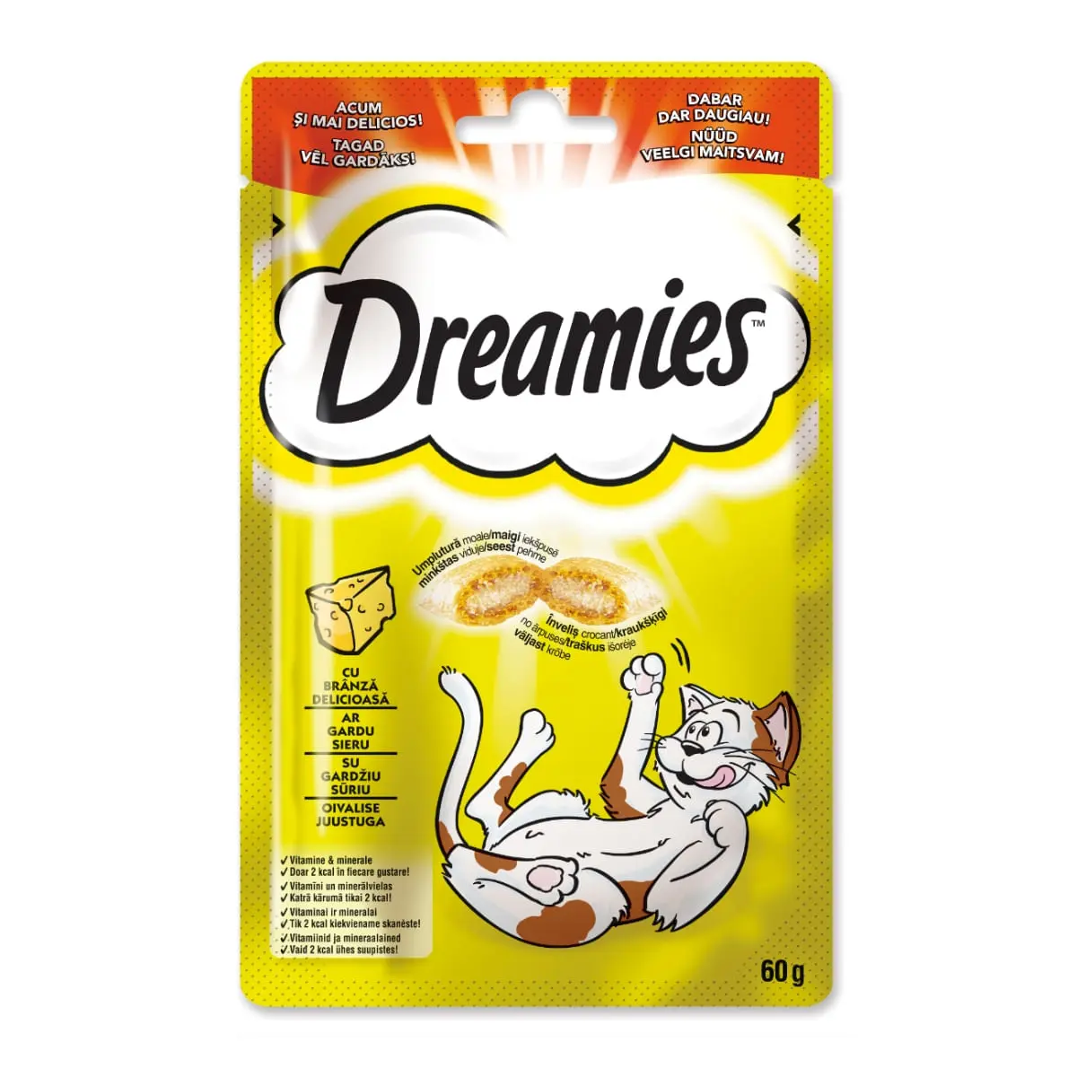 DREAMIES, Branza, punguta recompense pisici, 60g - Image 3