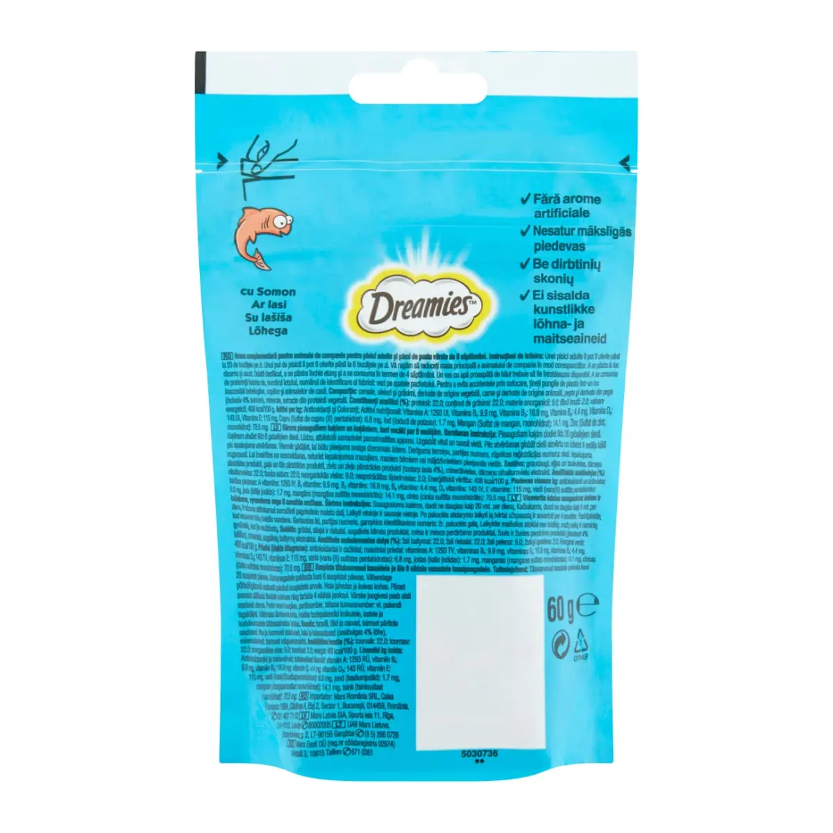 DREAMIES, Somon, punguta recompense pisici, 60g - Image 7