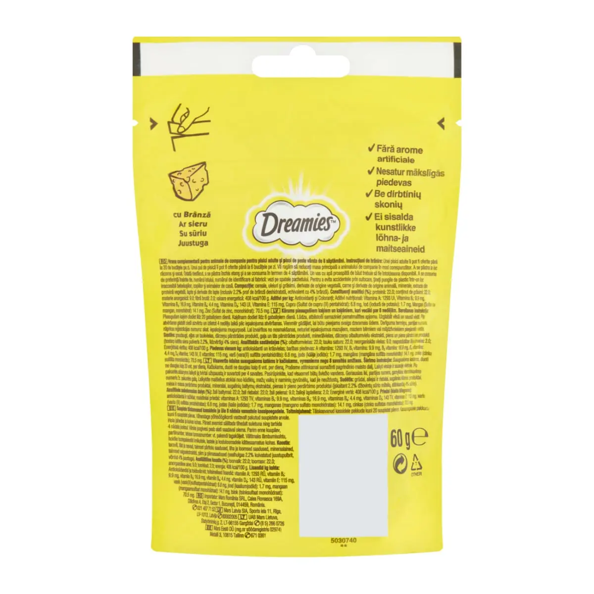 DREAMIES, Branza, punguta recompense pisici, 60g - Image 9