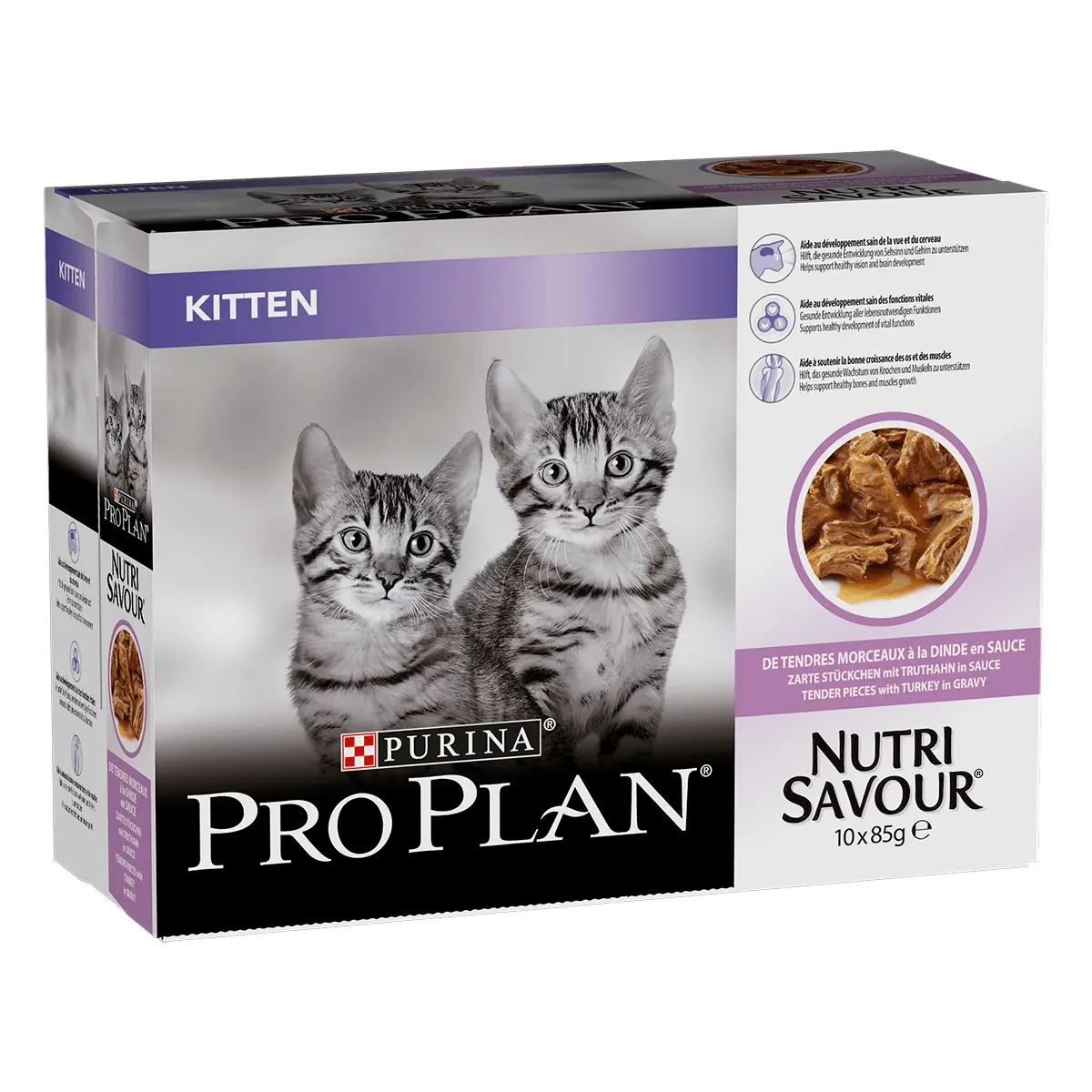 PURINA Pro Plan Nutrisavour Junior, Curcan, hrana umeda pisici junior, (in sos) PURINA Pro Plan Nutrisavour Junior, Curcan, pachet economic plic hrana umeda pisici junior, (in sos), 85g x 10 - Image 4