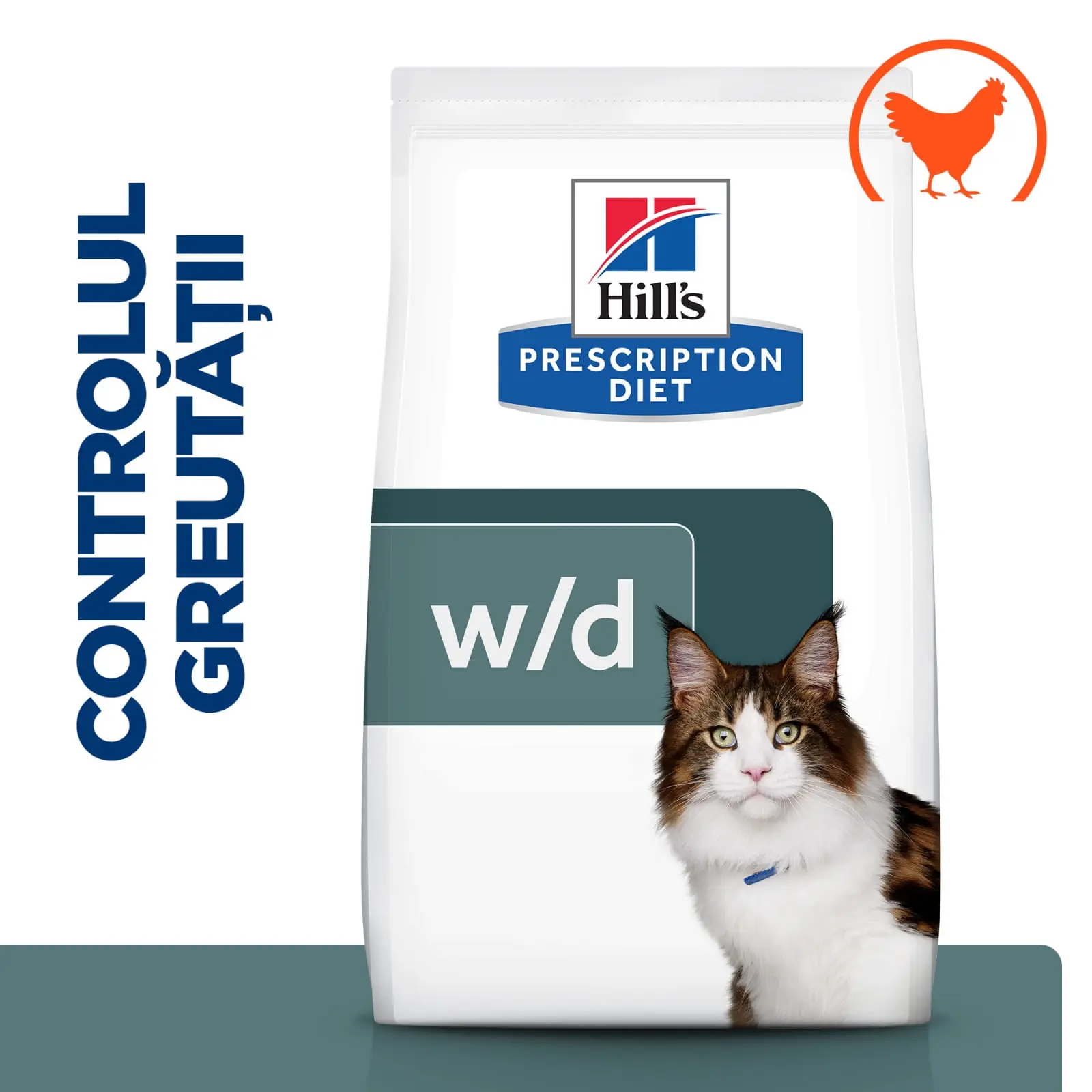 HILL'S Prescription Diet w/d Multi-Benefit, Pui, dieta veterinara pisici, hrana uscata, afectiuni metabolice (diabet) HILL'S Prescription Diet w/d Multi-Benefit, Pui, dieta veterinara pisici, hrana uscata, metabolism (obezitate si diabet), 1.5kg - Image 6