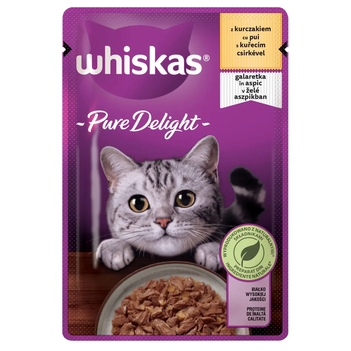 WHISKAS Pure Delight, Pui, plic hrana umeda pisici, (in aspic), 85g - Image 6